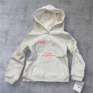 Gray Hoodie with Red and White Text